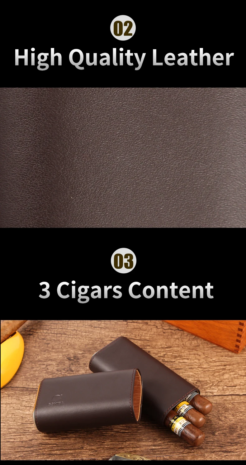 COHIBA, кожаный чехол для сигар, для путешествий, Humidor, Cedar Wood, мини, портативный, коробка для сигар, для 3 Cuba, чехол для сигар