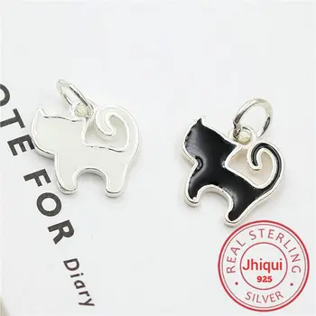 

11.8*12.3mm Real 925 Sterling Silver Cat Charm Pendant for DIY Bracelet Making Jewelry Accessories