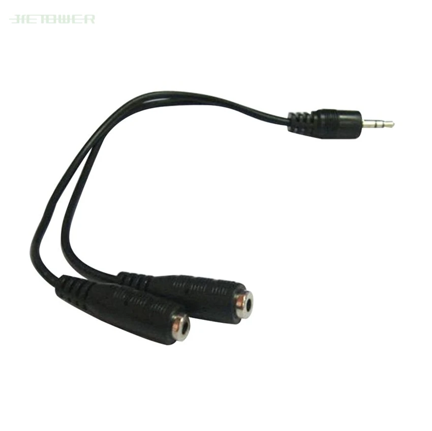 3 5mm Male Splits Two 3 5mm Female Headphone Audio Adapter Cable Professional Audio Line Hot Sell 300pcs lot