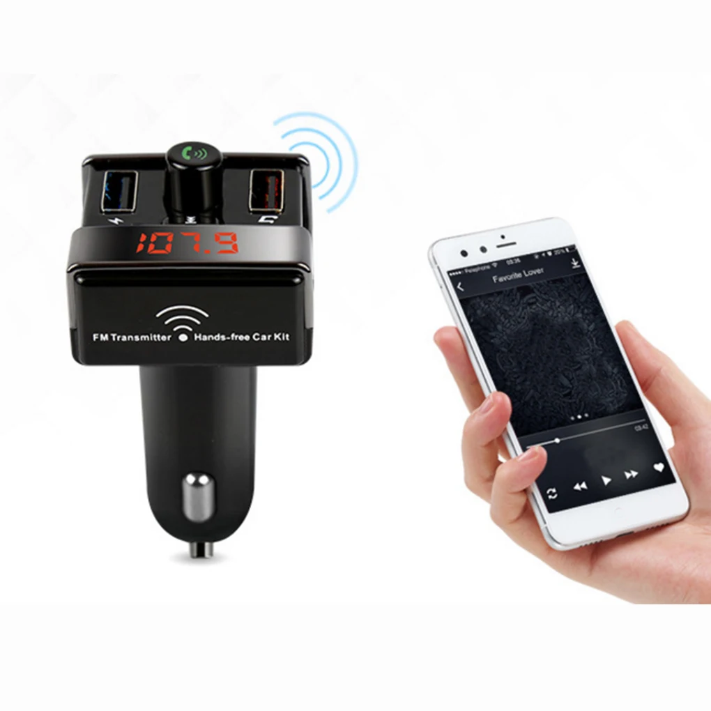 MP3-плеер беспроводной fm-передатчик Handsfree USB автомобильный Bluetooth двойной USB интерфейс MP3-плеер зарядное устройство