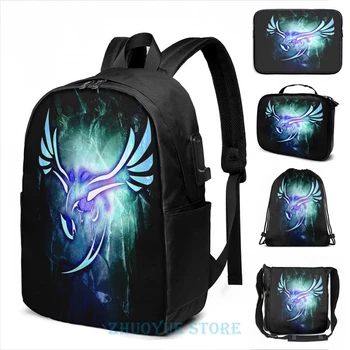 

Funny Graphic print Tribal Lugia USB Charge Backpack men School bags Women bag Travel laptop bag