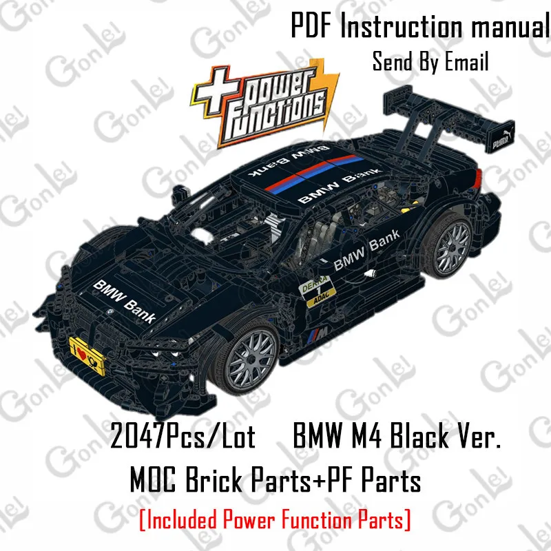 Technic RC двигатель мощность Функция автомобиль M4 спортивные автомобили строительные блоки кирпичи самодельные игрушки подарки подходят для MOC-4142 Brinquedos - Цвет: Black with PF