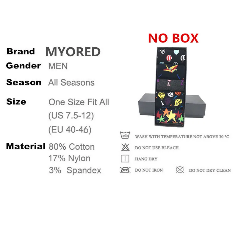 Мужские носки MYORED 5 парт/Лот партия длинные хлопковые забавные мужские свадебные