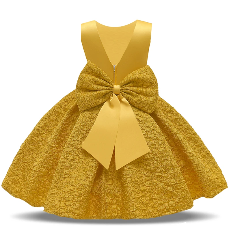 Kids Clothes Children Girls Princess Dress Beads Bow Baby Girls Christmas Party Dress Floral Ceremony Costume Ball Gown