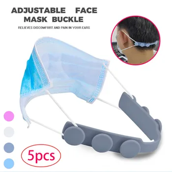 

38# 5pcs Soft Face Mask Ear Hooks Buckle Kids Adult Adjustable Earache Preventions Fixer Health Care Mask Suppies Dropship