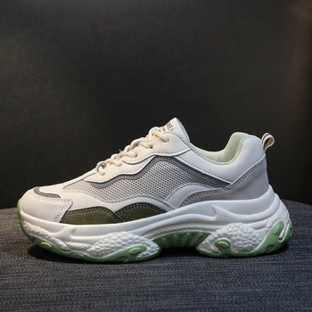 

2020 New Trend Sneakers Woman Thick Soled Height Increase Women Shoes Breathable Mesh Runners For Women Rubber Running Shoes