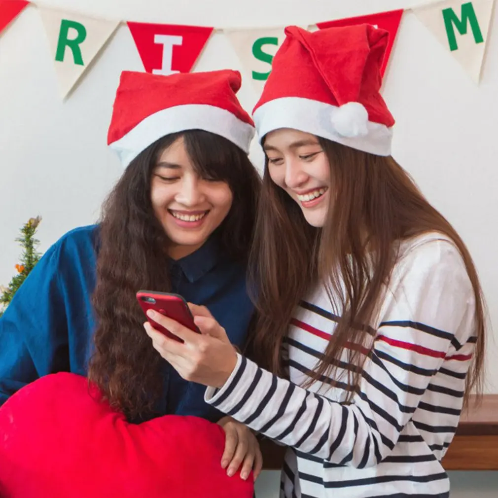 Christmas Hat Adults Kids Christmas New Year Thick Decorations For Home Xmas Santa Claus Gifts Decor Xmas New Year Winter Caps