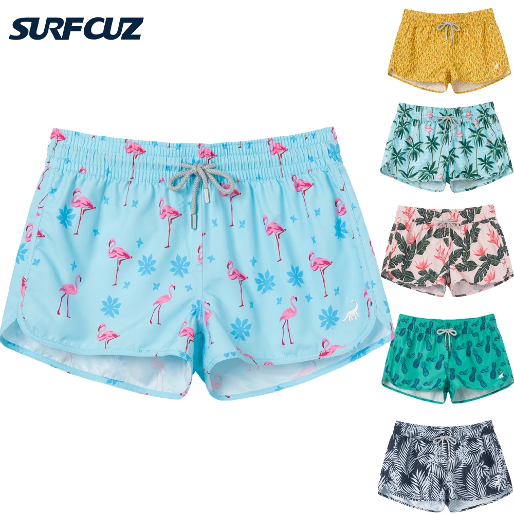 SURFCUZ Women Swim Beach Board Shorts Quick Dry Surfing Swimwear Fashion Female Water Sport Bathing Swimsuits