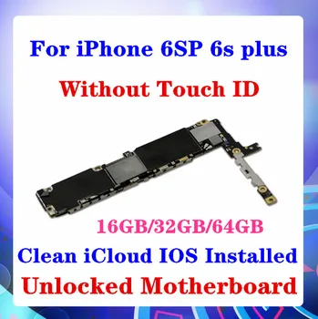 

For iPhone 6SP 6S Plus Motherboard Without Touch ID 100% Unlock Clean iCloud Mainboard IOS Installed Logic Board 16GB-32GB-64GB