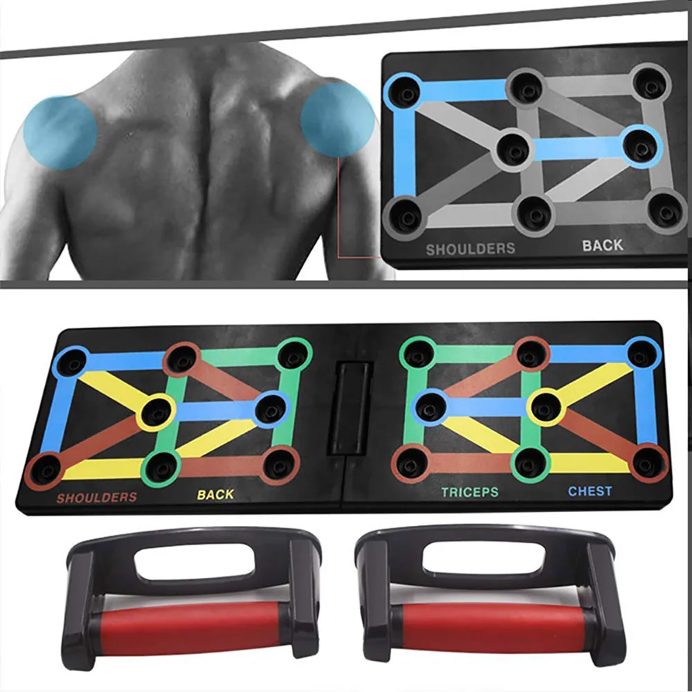 Push Up Stand Comprehensive Foldable With Handle Muscle Exercise Effectively Shapes Fitness Tool Compact Durable Push Up Board