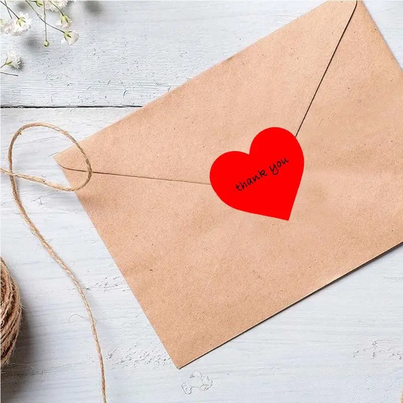 500pcs/roll Heart Shaped Love Seal Stickers Scrapbook Gift Packaging Birthday Party Supplies