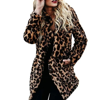 

Hot 2019 Autumn coat leopard faux fur long coat fur coat teddy coat faux fur coat fur fur jacket coat manteau fourrure femme!: