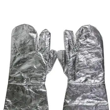 

2Pcs/Pair500 degrees Celsius / 932 Fahrenheit Heat Resistant Oven Gloves Protective Insulated Gloves E65A
