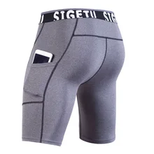 Новые мужские быстросохнущие Стрейчевые шорты для бега фитнеса спорта гимнастические упражнения компрессионные штаны джоггеры