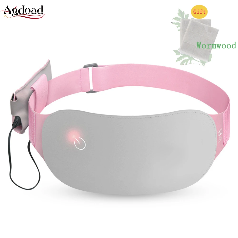 

Pink Heating Women Warm Uterus Belt Waist Brace for Relief Dysmenorrhea Pain Menstrual Period Heated Waist Pads Health Care