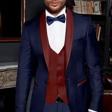 Мужской костюм, смокинг для жениха, свадебные костюмы для мужчин, пиджак, 3 предмета, на заказ, блейзер для выпускного, Terno Masculino