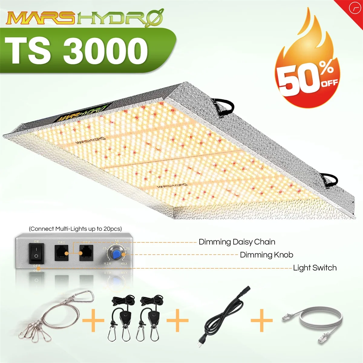 3000W LED Grow Light Sunlike Hydroponic Full Spectrum Indoor Plant Lamp Panel HY 