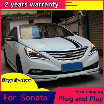 

Car Styling for Sonata Headlights Sonata8 LED Headlight DRL Lens Double Beam H7 HID Xenon Car Accessories