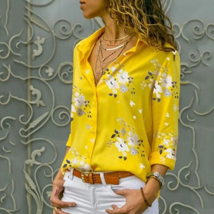 

2019 new print versatile shirt woman