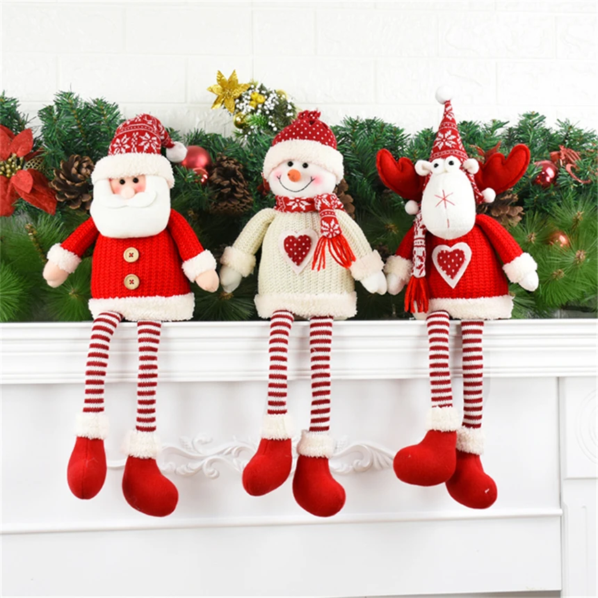 

Christmas Decorations for Home Red Christmas Doll Navidad Figurine Christmas Santa Claus Snowman Toy New Year adornos de navidad