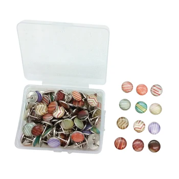

60PCS 10mm Pushpins Colorful Epoxy Top Round Decorative Thumbtack Pushpins for Bulletin Board Maps Photos
