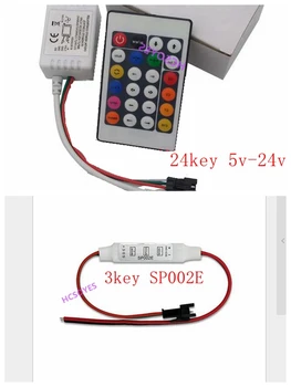 

mini 3key SP002E RF 24key RGB IR wireless remote for WS2811 ws2812b ws2813 SK6812 5050 6803 1903 led strip controller DC5-24V