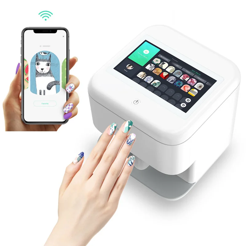 Professional Nail Printer 3D Nail Pattern Printer Nail Stamp Machine Mobile Nail Printer Salon Nail Art Printer 1-Year Warranty