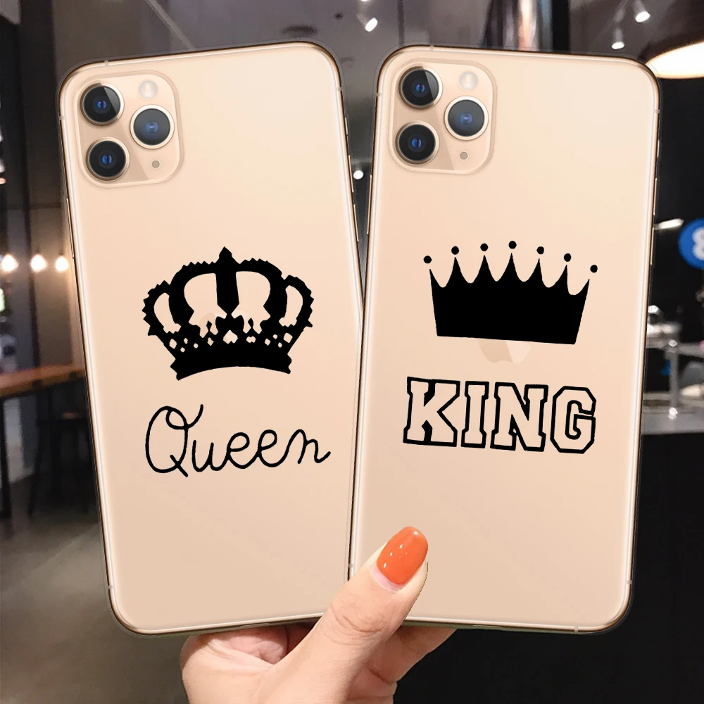Чехол для телефона King Queen Crown iPhone XS MAX XR 7 6S 8 Plus X модный силиконовый мягкий чехол из