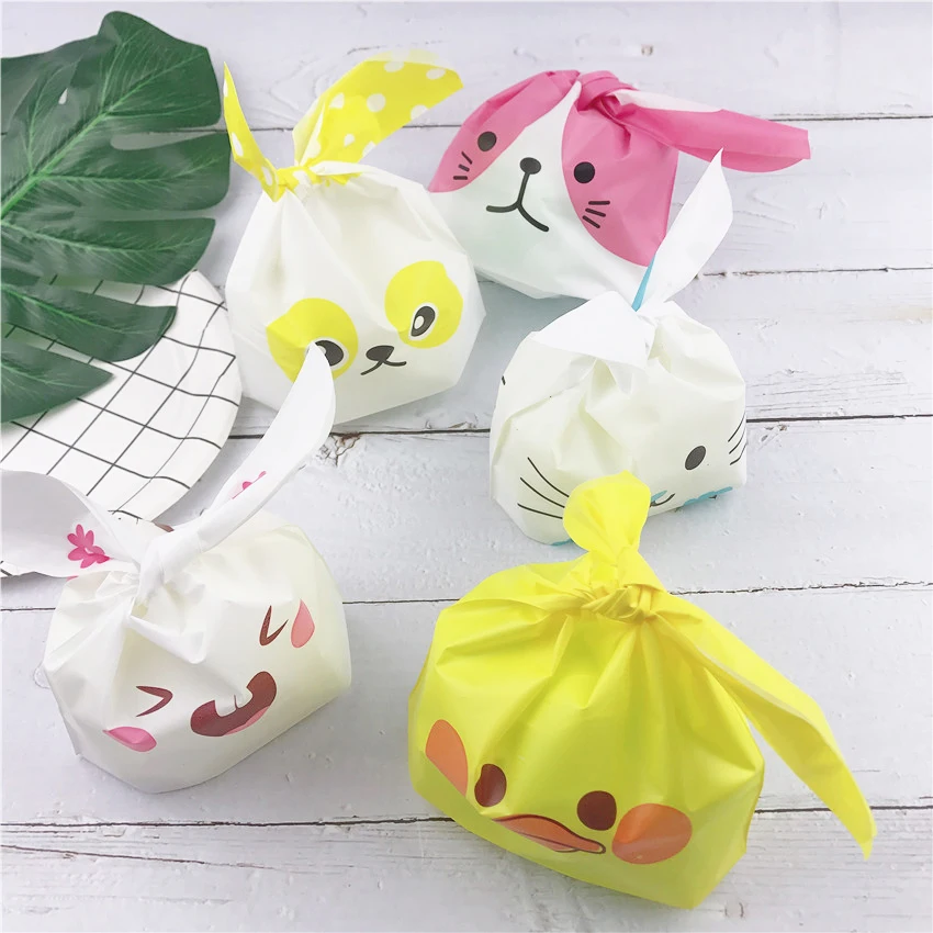 50Pcs Easter Party Decorations Cartoon Animal Candy Bags Cookies Gift Fo J3Z0 