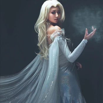 

Olaf's Adventure Princess Elsa Costume Princess Cosplay Queen Ice Snow Adult Dress Halloween Cartoon Disfraz Mujer Custom Made