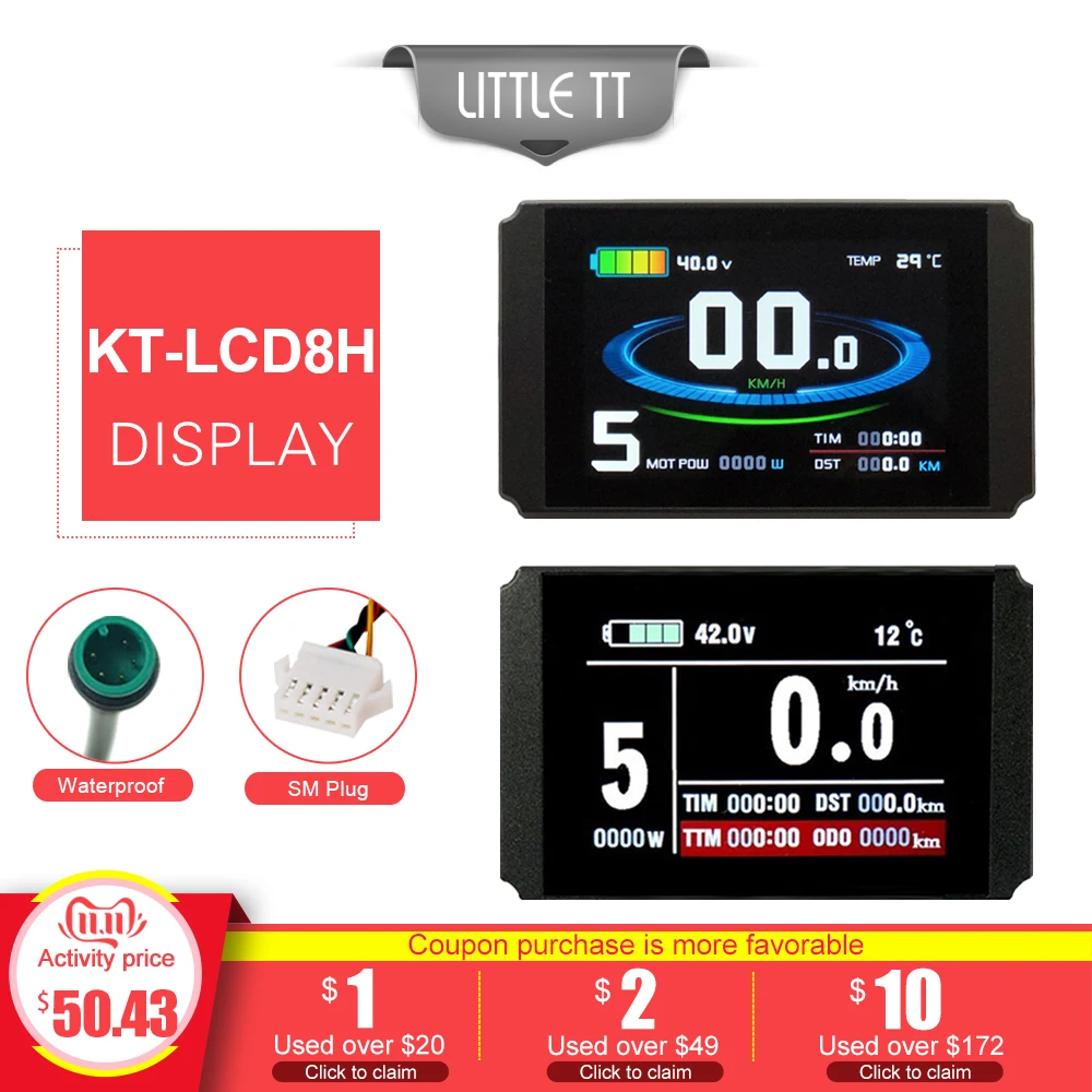 KT Ebike Display 24V 36V 48V 72V LCD8H Electric Bicycle Bike Intelligent Control Panel for Kit | Спорт и развлечения