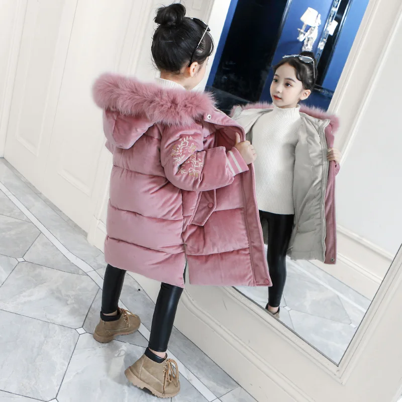 Стеганая хлопковая одежда для девочек Новинка Зима 2020 стильное пальто стеганая