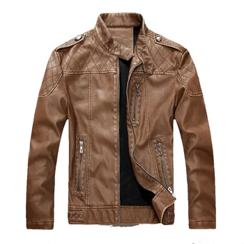 

Plus Velvet Faux Leather Jackets And Coats Men Fashion 2020 Spring Winter Shoulder Buckle Motorcycle PU Leather Jacket M-XXXL