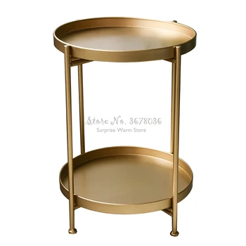 

Modern furniture metal Coffee Table Round Table Living Room Side Table Detachable Tray Multi-use Home Furniture Storage Rack