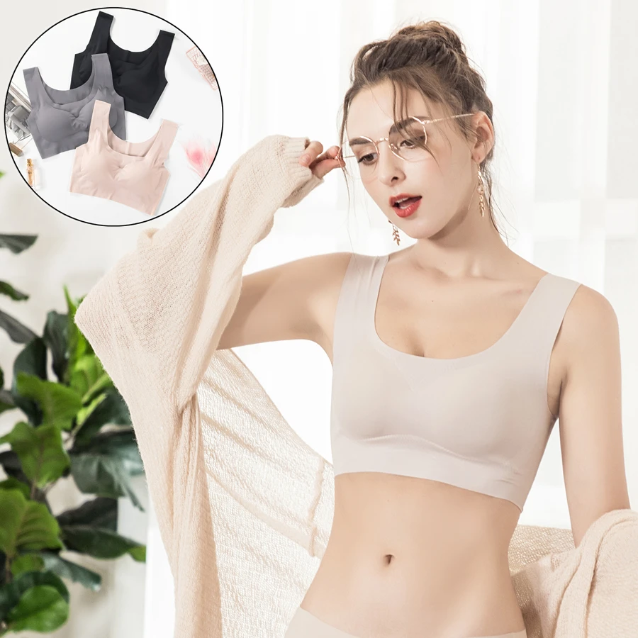 

Seamless Bra Women Push Up Underwear Wire Free Bralette Padded Female Intimate One Piece Brassiere Gather No Trace Lingerie