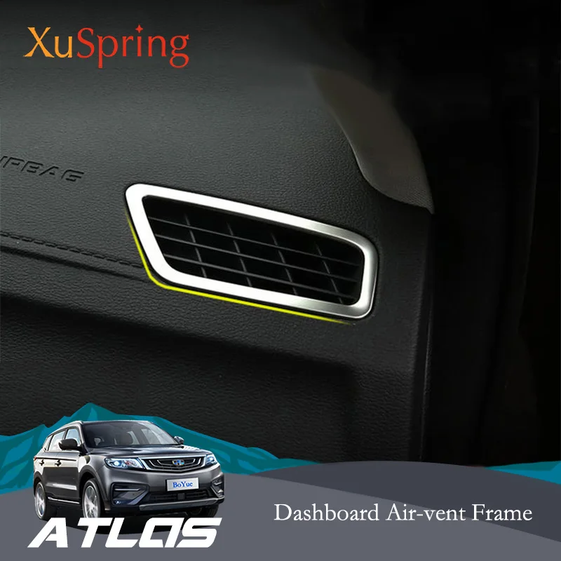 

Car Dashboard A Pillar Air Outlet Vent Trim Frame Sticker Styling For Geely Atlas Boyue Emgrand NL-3 Proton X70 2016-2021
