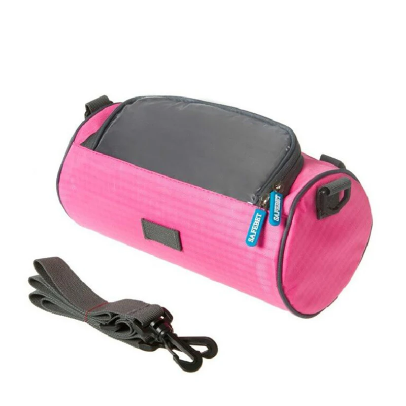 Pink Multifunction Phone Storage Bag Bicycle Equipment Cylindrical Outdoor Detachable Shoulder Strap Waterproof Touchscreen Portable - Цвет: Pink