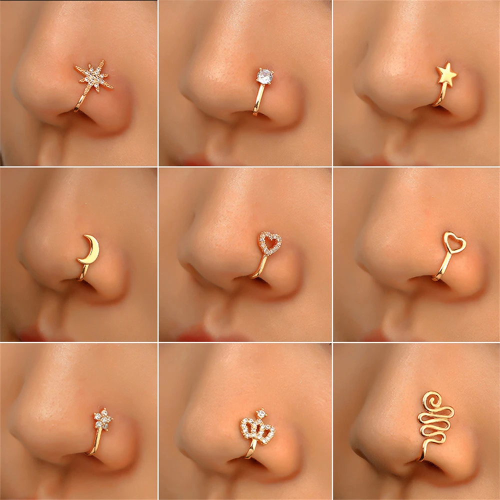 U Shaped African Nose Cuff Non-piercing Clip On Nose Ring Women ...