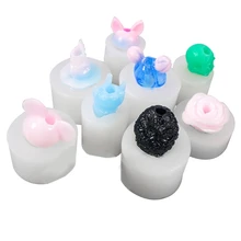 Cute Rose Flower Straw Topper Silicone Mold Skull ET Cap 8mm Straws Topper Mold