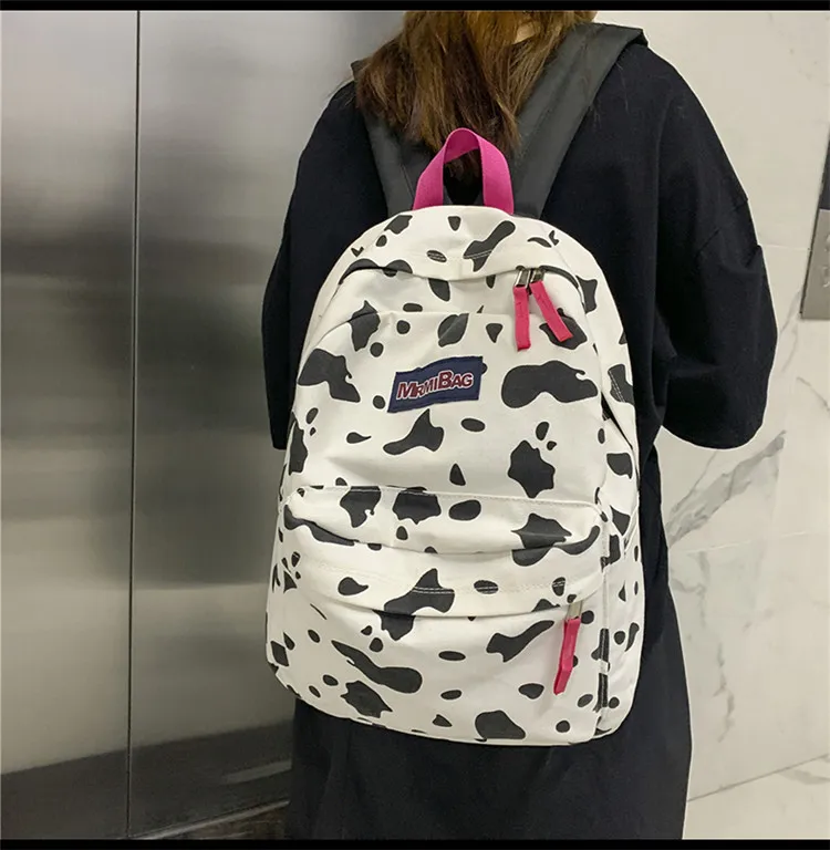 Women's Backpacks Leopard Pattern Canvas Students School Bags for Women Teenager 2021 Casual Travel Female Backpack Schoolbag