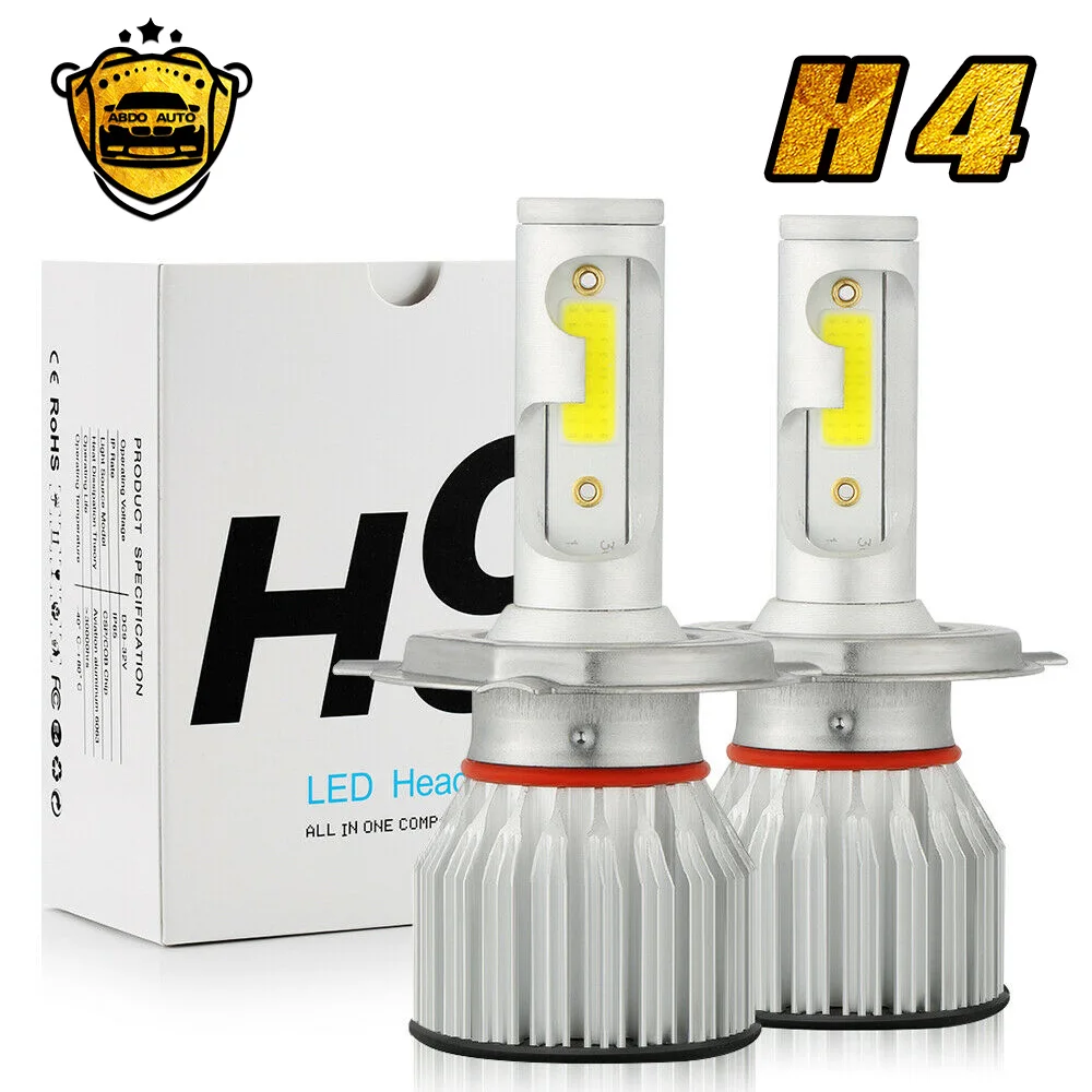 Супер яркий 2 шт H4/9003/HB2 COB светодиодный комплект фар для дальнего ближнего света