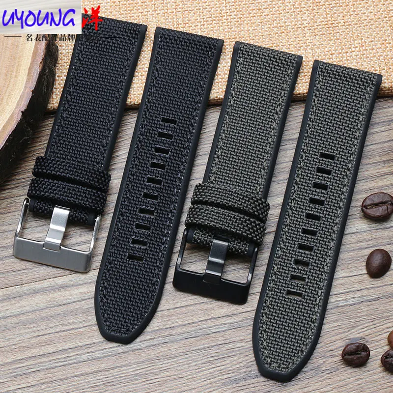 Нейлоновый холст+ Силиконовый ремешок для часов DS DZ4500 DZ4506 DS4318 пункт 24 26 28 мм ремешок для часов