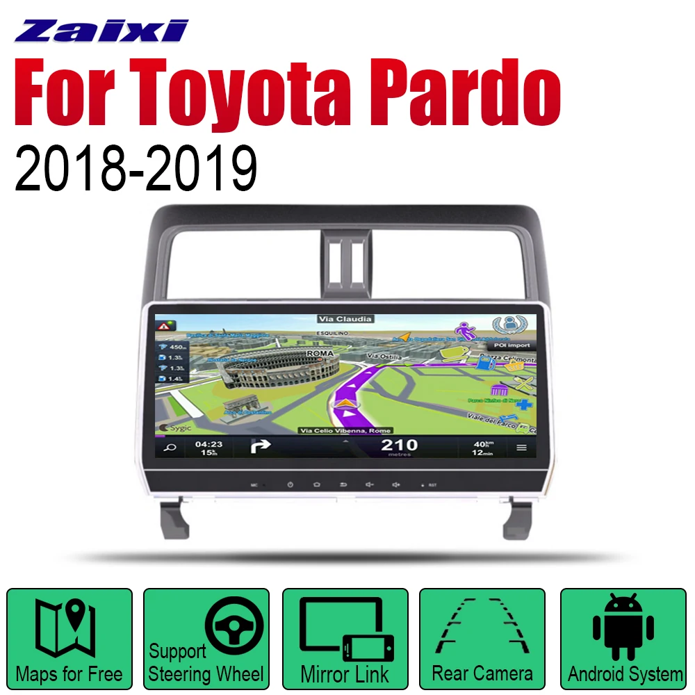 Автомагнитола 2 Din на Android для Toyota Pardo / LC950 Prado 950 2018 ~ 2019 GPS навигация BT мультимедиа