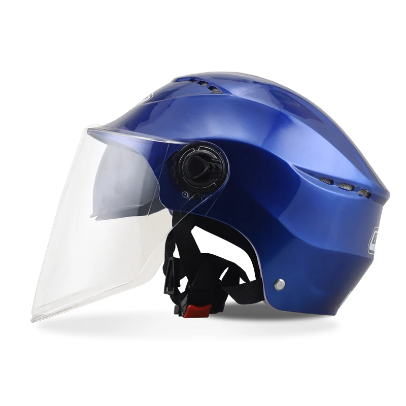 JDS мотоциклетный шлем для мужчин и женщин половина лица Мотоцикл Электрическая безопасность двойные линзы шлем мотоциклетный шлем Casco Мото шлем - Цвет: JDS B31 Blue Clear