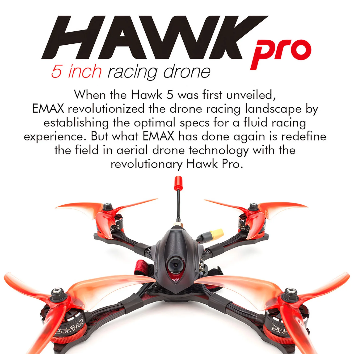 EMAX Hawk Pro 5 дюймов гоночный Дрон 35A ESC 1200TVL F4 2306 1700KV бесщеточный двигатель PNP FPV Квадрокоптер для взрослых