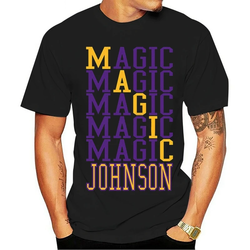 Футболка Magic Johnson с коротким рукавом для мужчин и женщин Повседневная модная