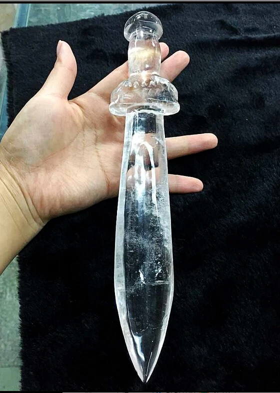 607+++++Natural white crystal sword dagger stone grinding with Feng Shui | Дом и сад