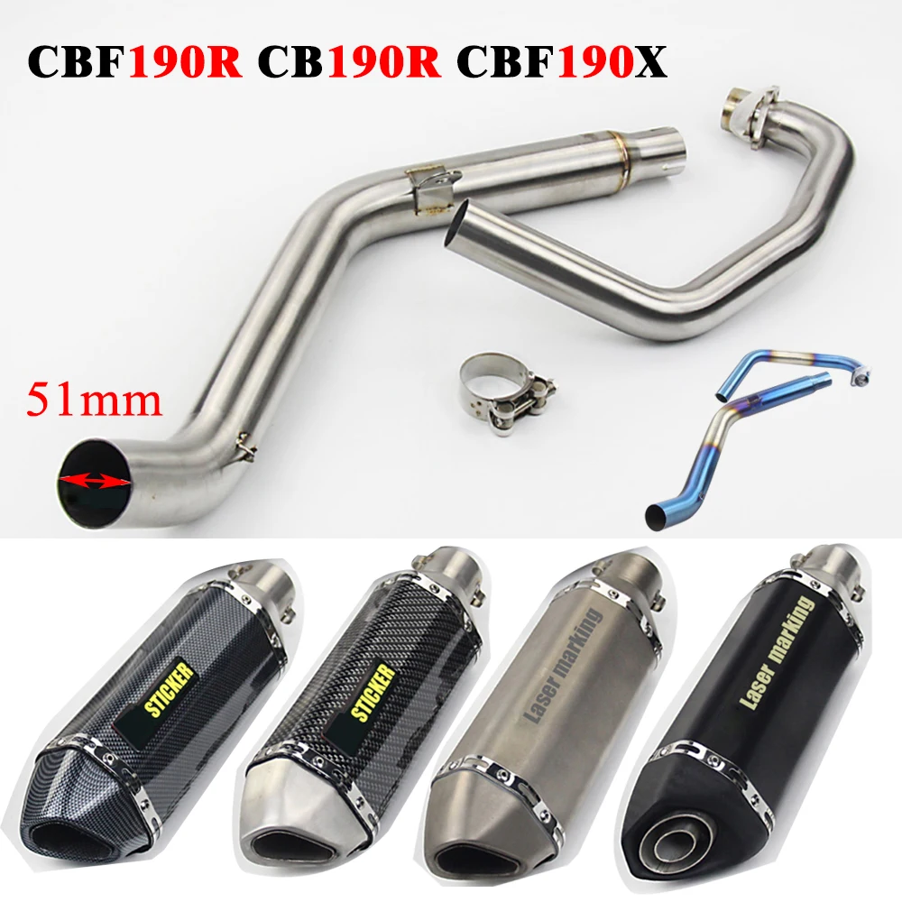 Для Honda CBF190R CB190R CBF190X средняя труба трубы глушитель система с выхлопной мотоцикла