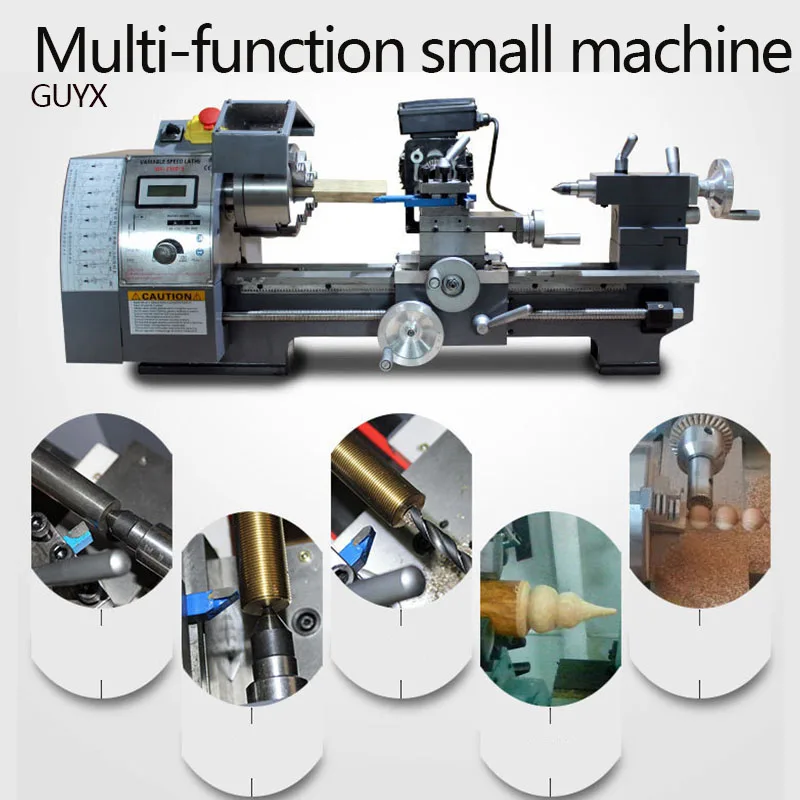 Обработка металла длинный домашний токарный станок Металлический Мини многофункциональный DIY маленький станок обработка древесины бисер машина