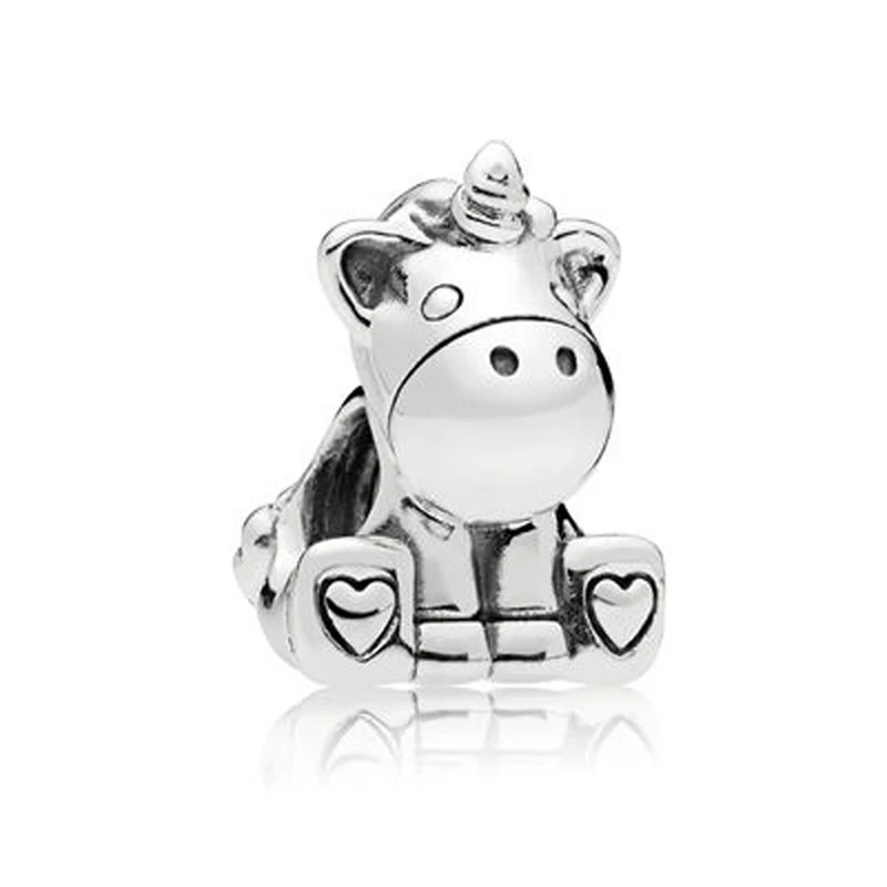 Free Shipping Fashion Original Pan Bracelet For Women Jewelry Making Cute Unicorn Beads Bruno Calf Cow Large Hole Bead Bracelets | Украшения